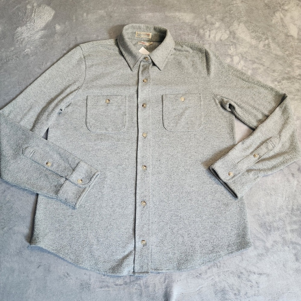 Faherty The Legend Sweater Shirt Womens Medium Light Heather Grey Knit M
